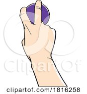 Cartoon Rear View Of A Hand Holding A Ball Clipart