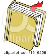 Cartoon Book With A Ribbon Marker Clipart