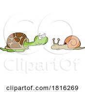 Poster, Art Print Of Cartoon Tortoise And Snail Clipart