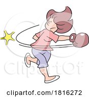 Cartoon Woman Boxing Clipart by Johnny Sajem