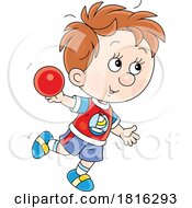 Cartoon Boy Throwing A Ball Clipart