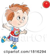 Cartoon Boy Catching A Ball Clipart