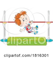 Cartoon Boy Performing A High Jump Clipart