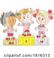 Poster, Art Print Of Cartoon Children On Podiums Clipart