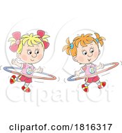 Poster, Art Print Of Cartoon Girls Using Hula Hoops Clipart