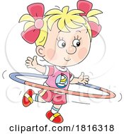 Poster, Art Print Of Cartoon Girl Using A Hula Hoop Clipart