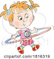 Poster, Art Print Of Cartoon Girl Using A Hula Hoop Clipart