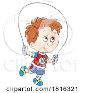 Poster, Art Print Of Cartoon Boy Using A Jump Rope Clipart