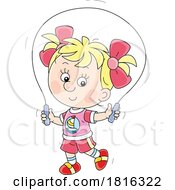 Poster, Art Print Of Cartoon Girl Using A Jump Rope Clipart