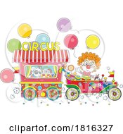 Cartoon Clown Transporting Portable Circus Clipart