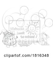 Cartoon Book Bag Mascot With School Supplies Clipart