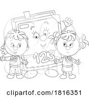 Poster, Art Print Of Cartoon School Children With A Math Book Clipart