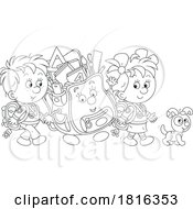 Poster, Art Print Of Cartoon Children Walking To School Clipart