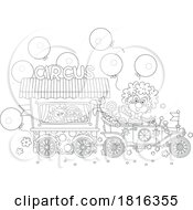 Cartoon Clown Transporting Portable Circus Clipart