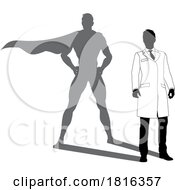 Poster, Art Print Of Superhero Scientist Super Hero Shadow Silhouette