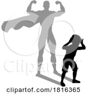 Poster, Art Print Of Superhero Child Kid With Super Hero Shadow