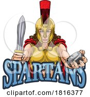 Spartan Woman Ice Hockey Sports Team Mascot