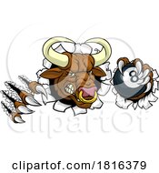 Bull Minotaur Longhorn Cow Pool Mascot Cartoon