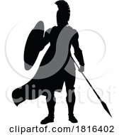 Spartan Silhouette Gladiator Trojan Greek Warrior