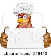 Poster, Art Print Of Chicken Chef Cartoon Rooster Cockerel Mascot Sign