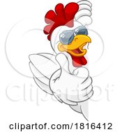 Poster, Art Print Of Chicken Rooster Cockerel Bird Sunglasses Cartoon