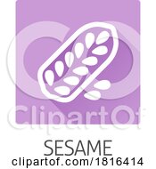 Poster, Art Print Of Sesame Seed Capsule Pod Food Allergen Icon Concept