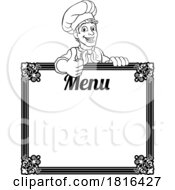 Poster, Art Print Of Chef Cook Baker Cartoon Man Menu Sign Background