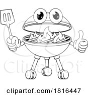 Poster, Art Print Of Barbecue Cartoon Mascot Charcoal Bbq Person