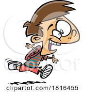 Poster, Art Print Of Cartoon Boy Excited To Go Back To School Licensed Clipart