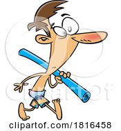 Cartoon Man With A Beach Noodle Licensed Clipart