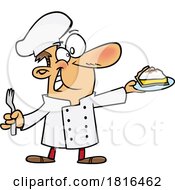 Cartoon Baker With Lemon Meringue Pie Licensed Clipart