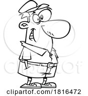 Poster, Art Print Of Cartoon Costco Inspired Man Licensed Clipart Black And White