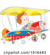 Poster, Art Print Of Boy Flying A Plane Licensed Cartoon Clipart