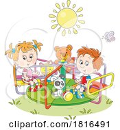 Children Playing On A Merry Go Round