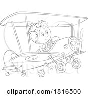 Poster, Art Print Of Boy Flying A Plane Licensed Cartoon Clipart