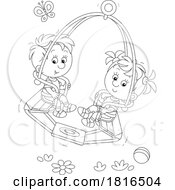 Poster, Art Print Of Children On A Tandem Glider Swing