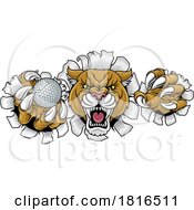 Poster, Art Print Of Cougar Panther Mountain Lion Puma Golf Ball Mascot