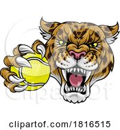 Poster, Art Print Of Jaguar Leopard Cheetah Panther Tennis Mascot