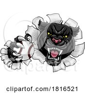 Black Panther Leopard Jaguar Cat Baseball Mascot