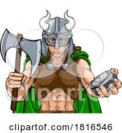 Viking Warrior Woman Ice Hockey Sports Team Mascot