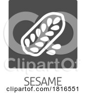 Poster, Art Print Of Sesame Seed Capsule Pod Food Allergen Icon Concept