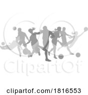 Poster, Art Print Of Soccer Football Players Silhouettes