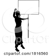 Poster, Art Print Of Protest Rally March Picket Sign Silhouette Person