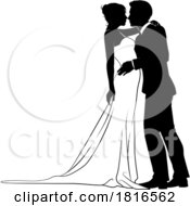 Bride And Groom Couple Wedding Dress Silhouettes