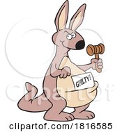 Poster, Art Print Of Cartoon Kanagaroo Court Judge With A Guilty Verdict Licensed Clipart