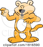 Cartoon Cougar Mascot Pointing Licensed Clipart