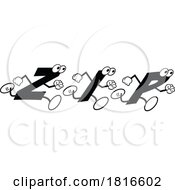 Cartoon Alphabet Letters Running And Forming The Word ZIP Licensed Clipart