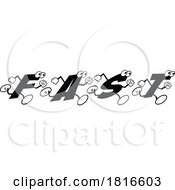 Poster, Art Print Of Cartoon Alphabet Letters Running And Forming The Word Fast Licensed Clipart