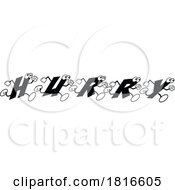 Cartoon Alphabet Letters Running And Forming The Word HURRY Licensed Clipart