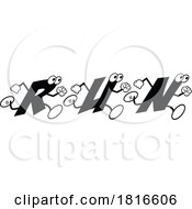 Cartoon Alphabet Letters Running And Forming The Word RUN Licensed Clipart